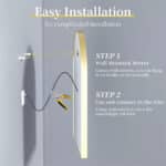 Frontlit Arched LED Illuminated Bathroom Mirror with Gold Frame and Anti-Fog