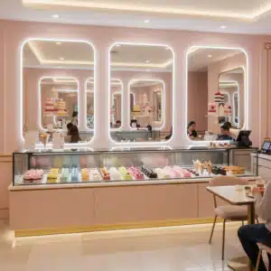 Elegant LED Mirrors for Bakery and Dessert Shop Interiors